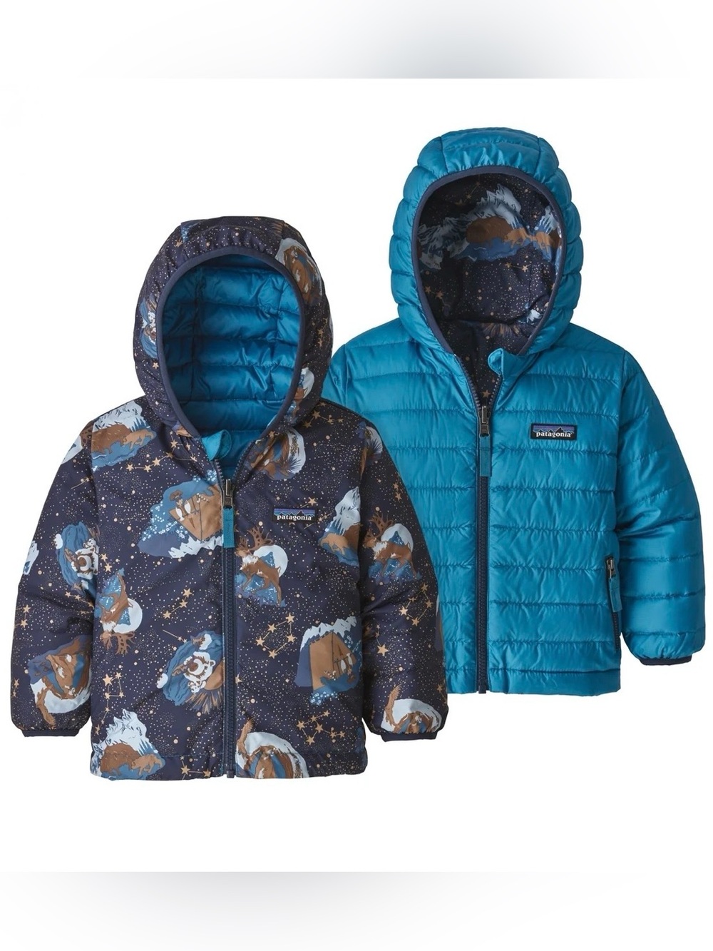 5T Patagonia Reversible Down Jacket - Stories by Starlight: New Navy Print